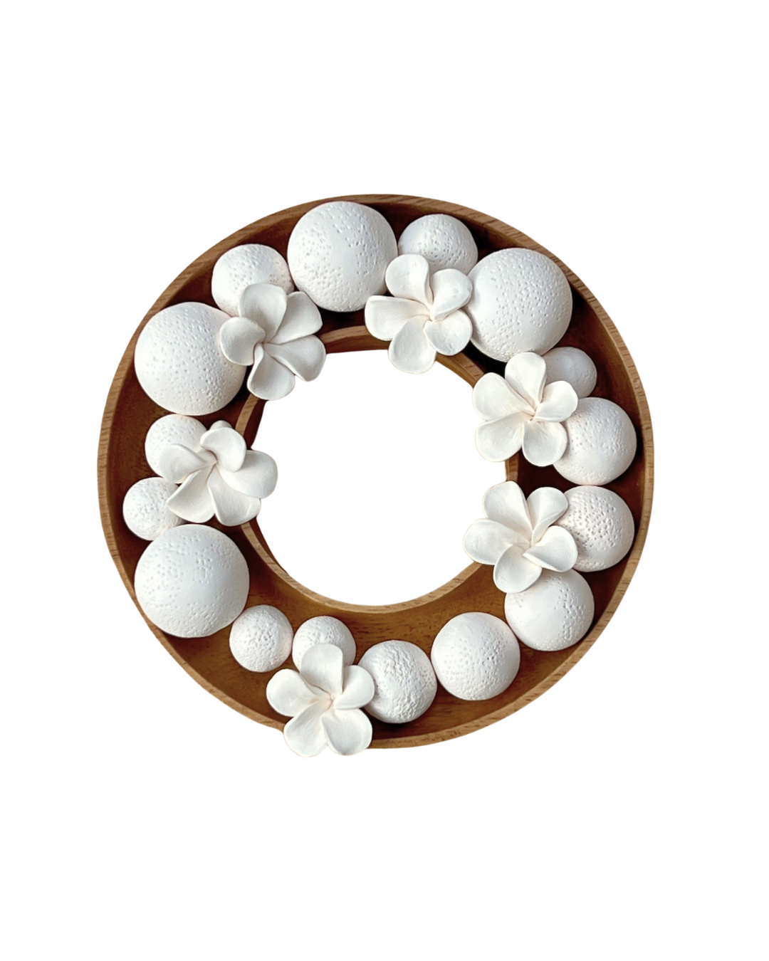 Centro de Mesa Difusor Moyo | Bandeja de Madeira Acácia & Cerâmica