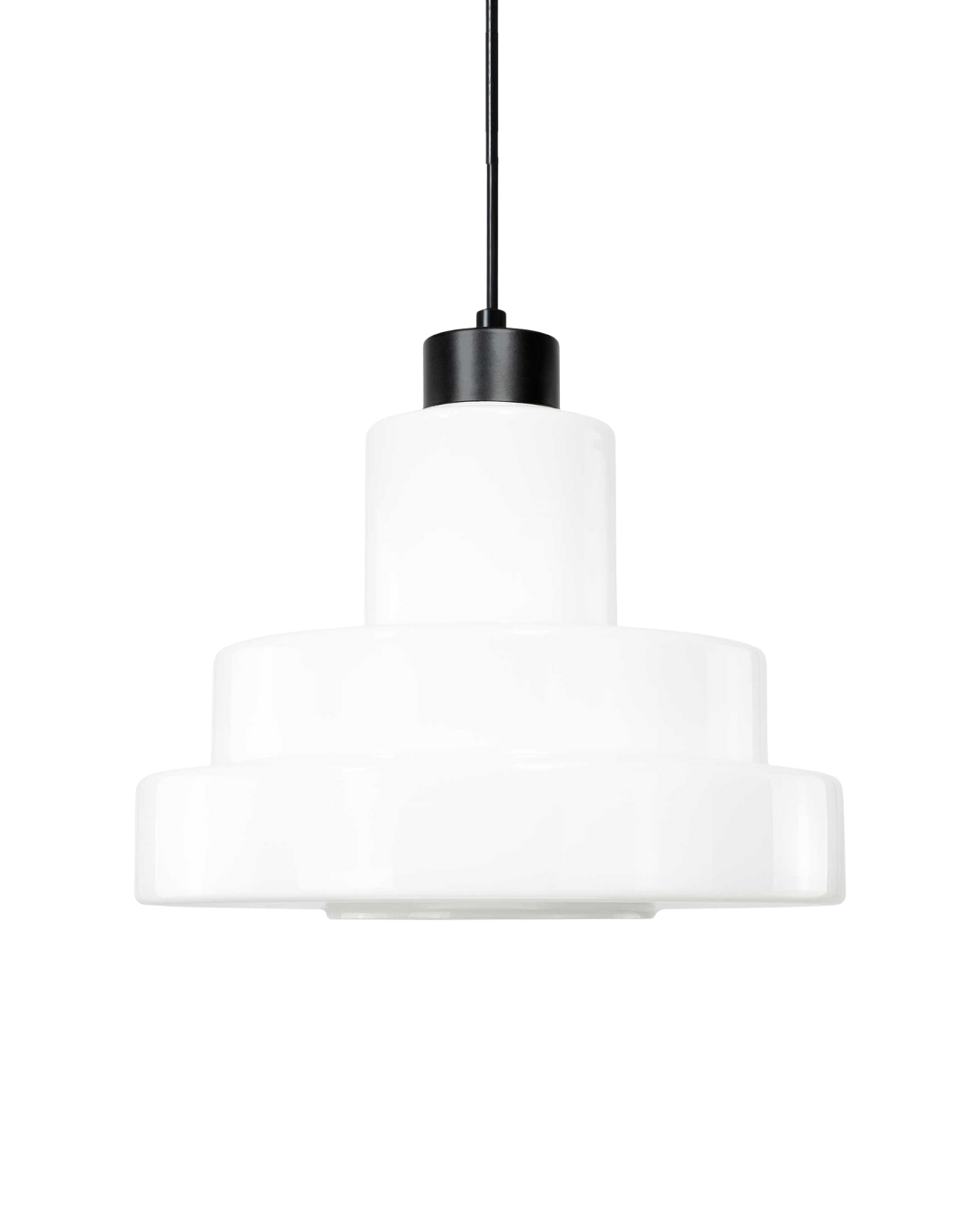 Candeeiro de Teto Foza Retro LED | Suspensão Cogumelo Vidro Anos 70 Branco
