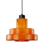 Candeeiro de Teto Foza Retro LED | Suspensão Cogumelo Vidro Anos 70 Laranja