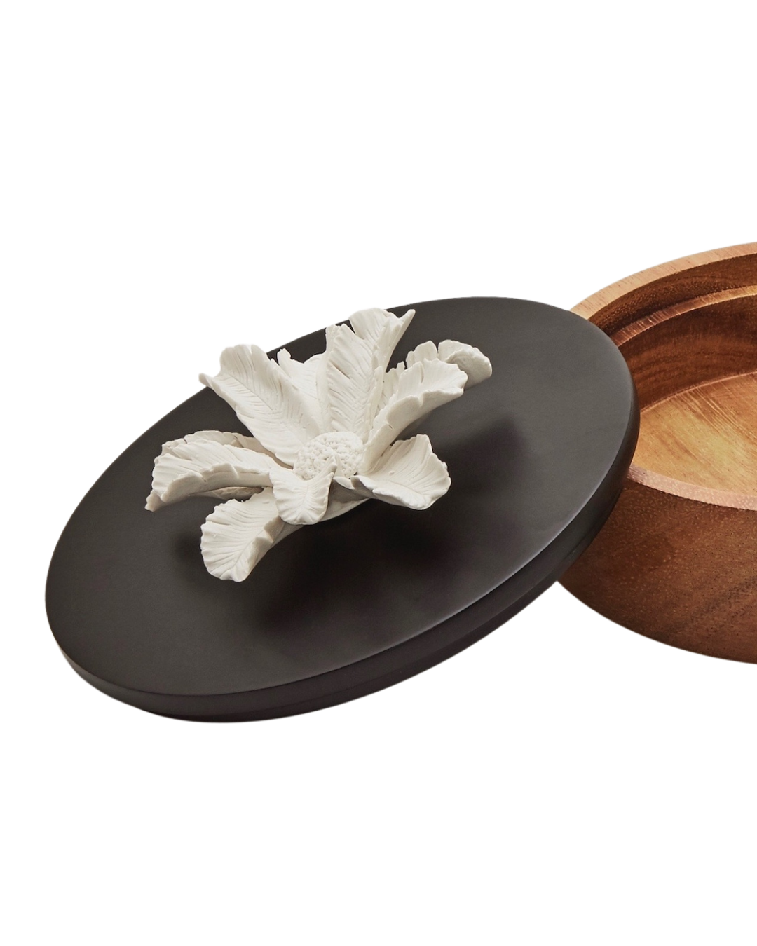 Caixa Decorativa Palmi | Madeira Acácia, Porcelana